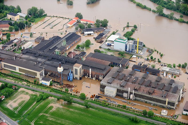 Das 2013 überflutete Werk in Silbitz 