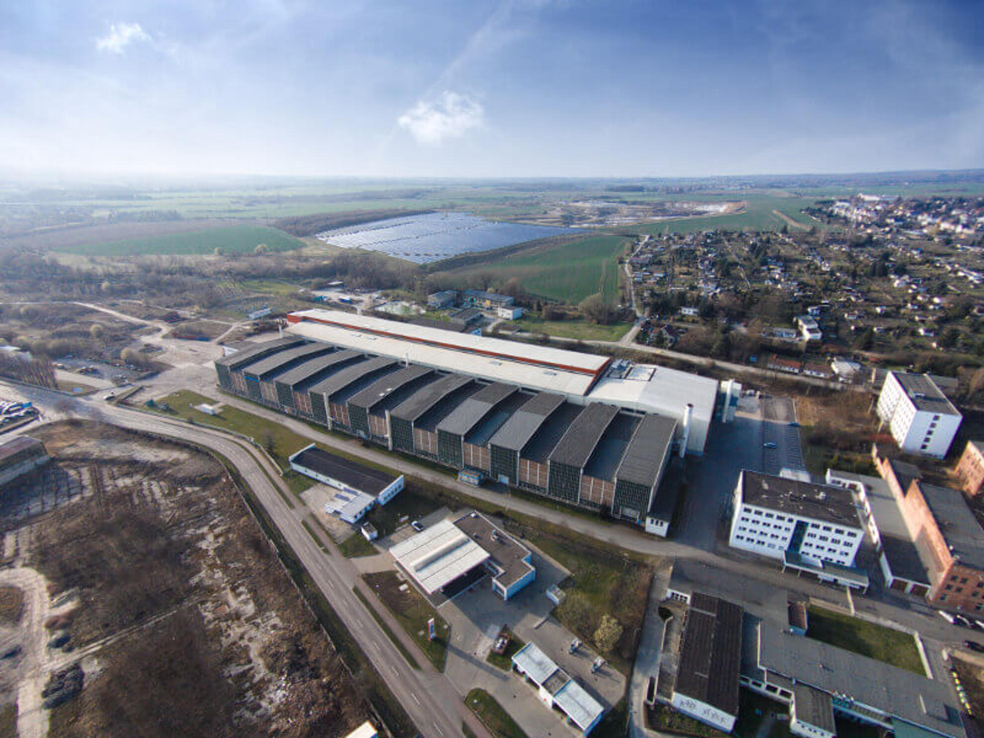 Eine Luftaufnahme der Gießerei in Silbitz