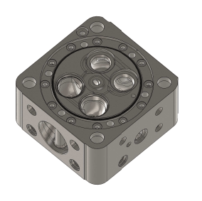 3D gerendertes Bild von einem Zylinderdeckel in der Motorentechnik.