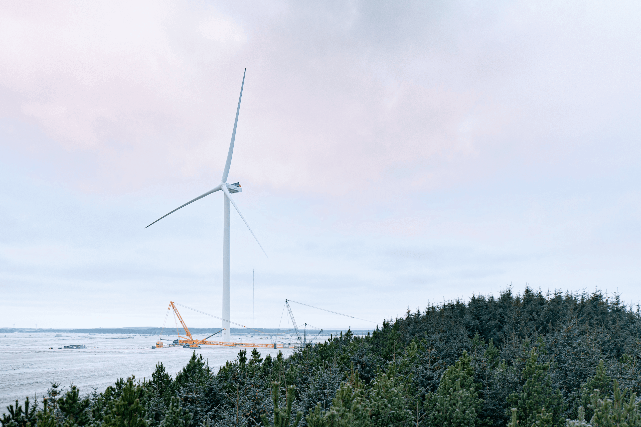 Ein Windrad an der Meeresküste