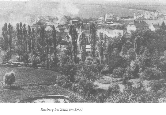 Eine alte Zeichnung des Werks in Rasberg von 1900