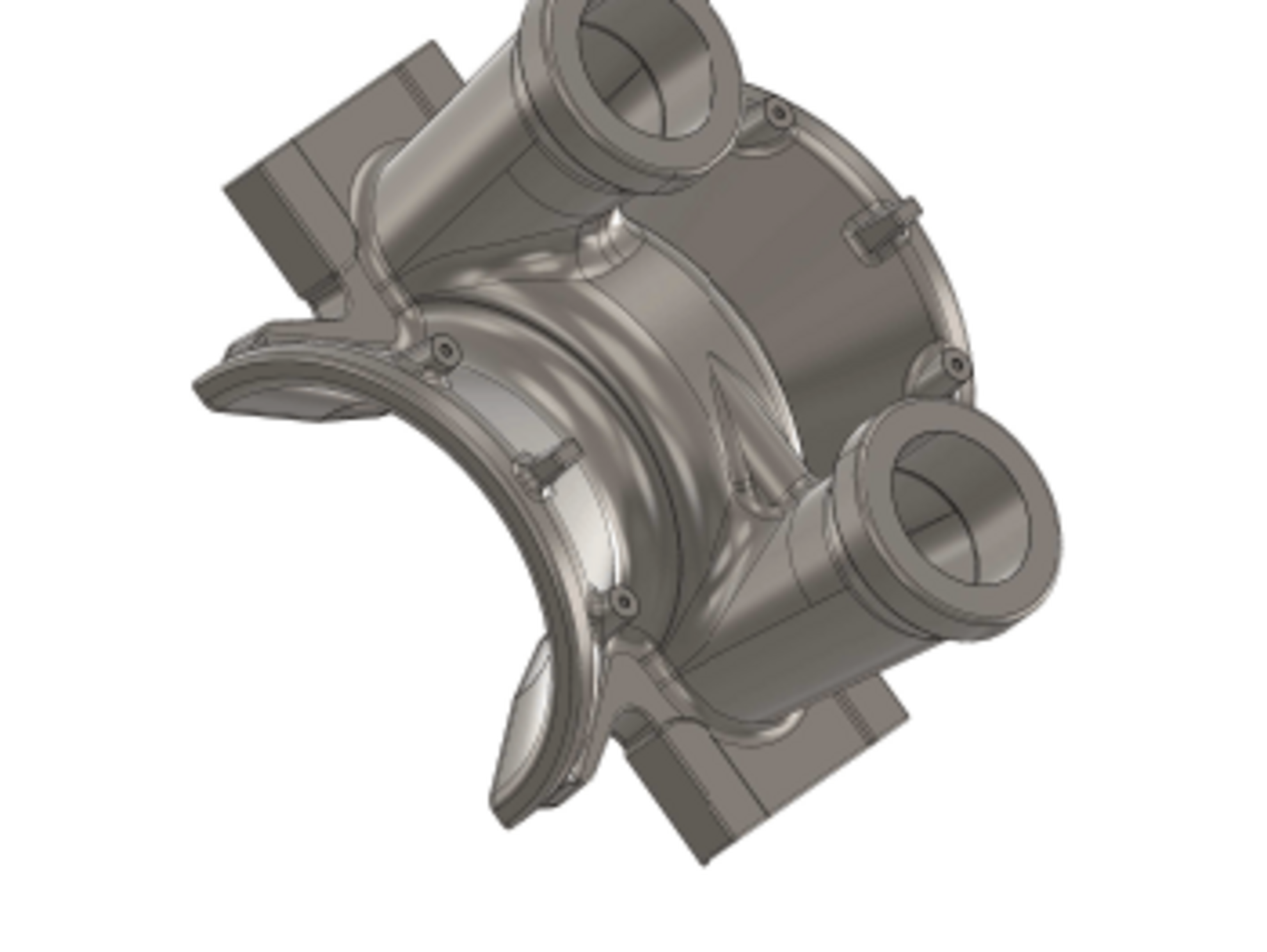 3D gerendertes Bild von einem Innengehäuse in der Energietechnik.