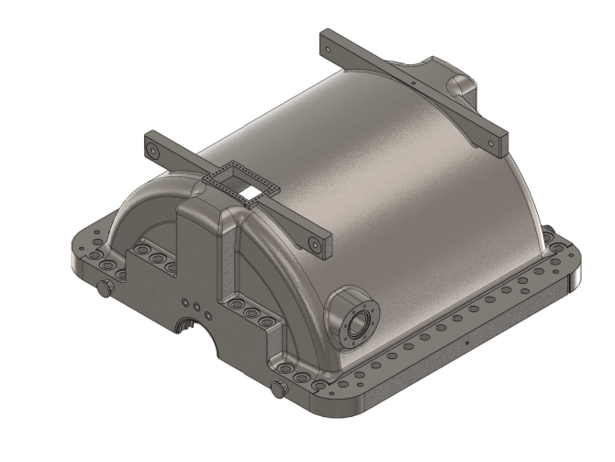 3D gerendertes Bild von einem Außengehäuse in der Energietechnik.