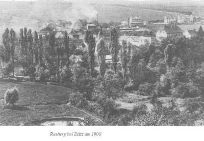 Eine alte Zeichnung des Werks in Rasberg von 1900