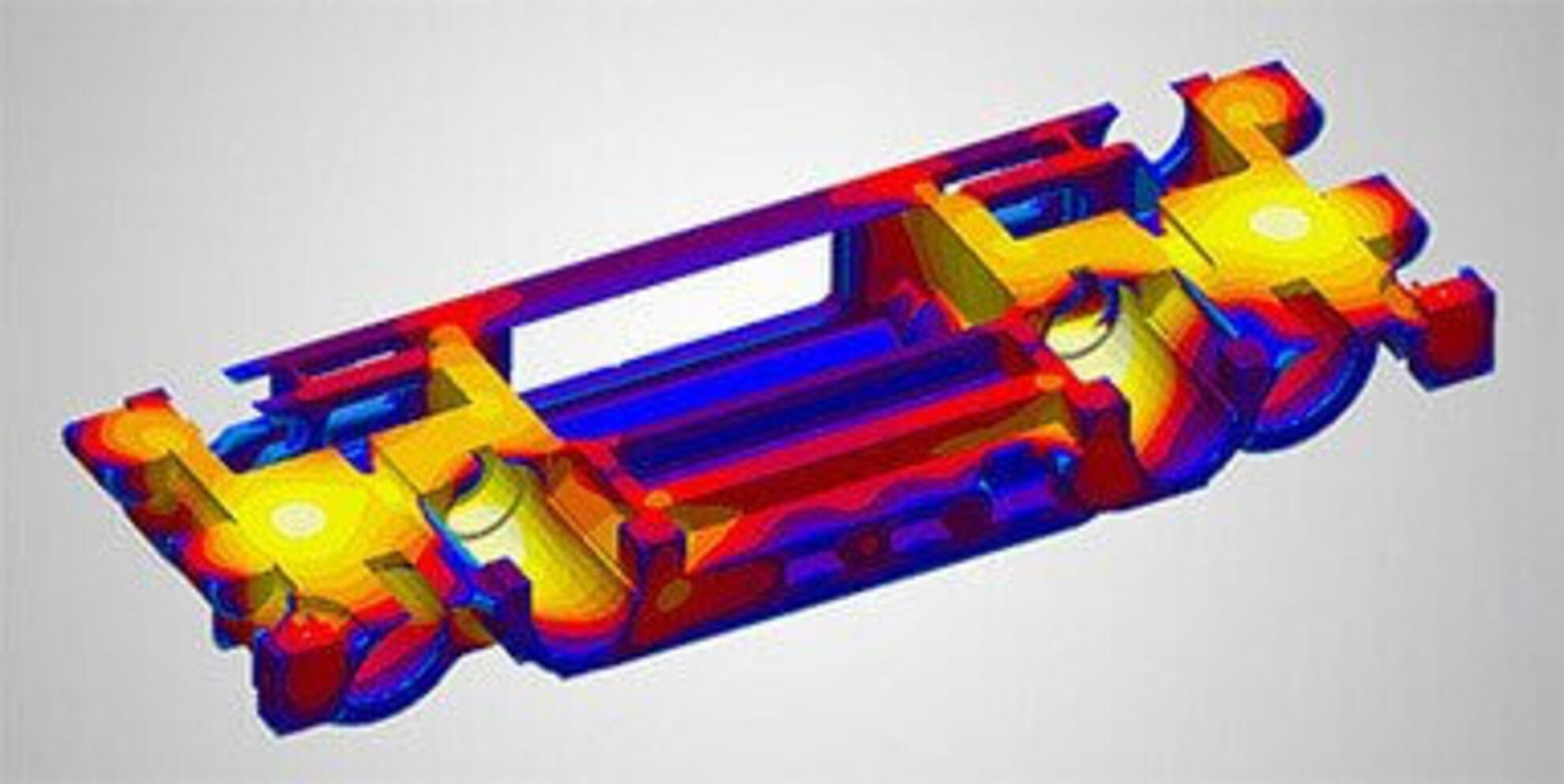 Eine 3D Simulation von einem Gussteil.