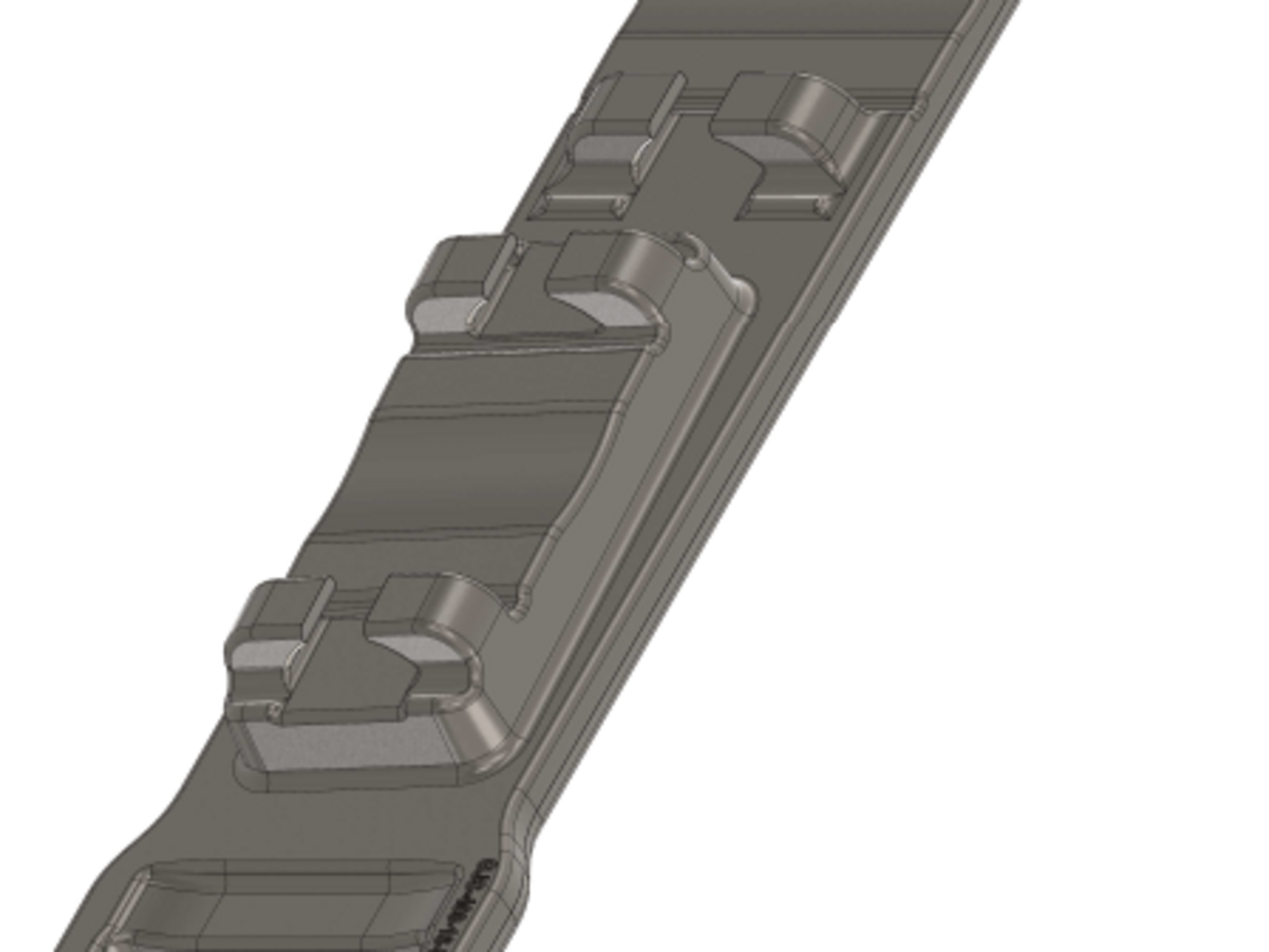 3D gerendertes Bild von einer Rippenplatte in der Bahntechnik.