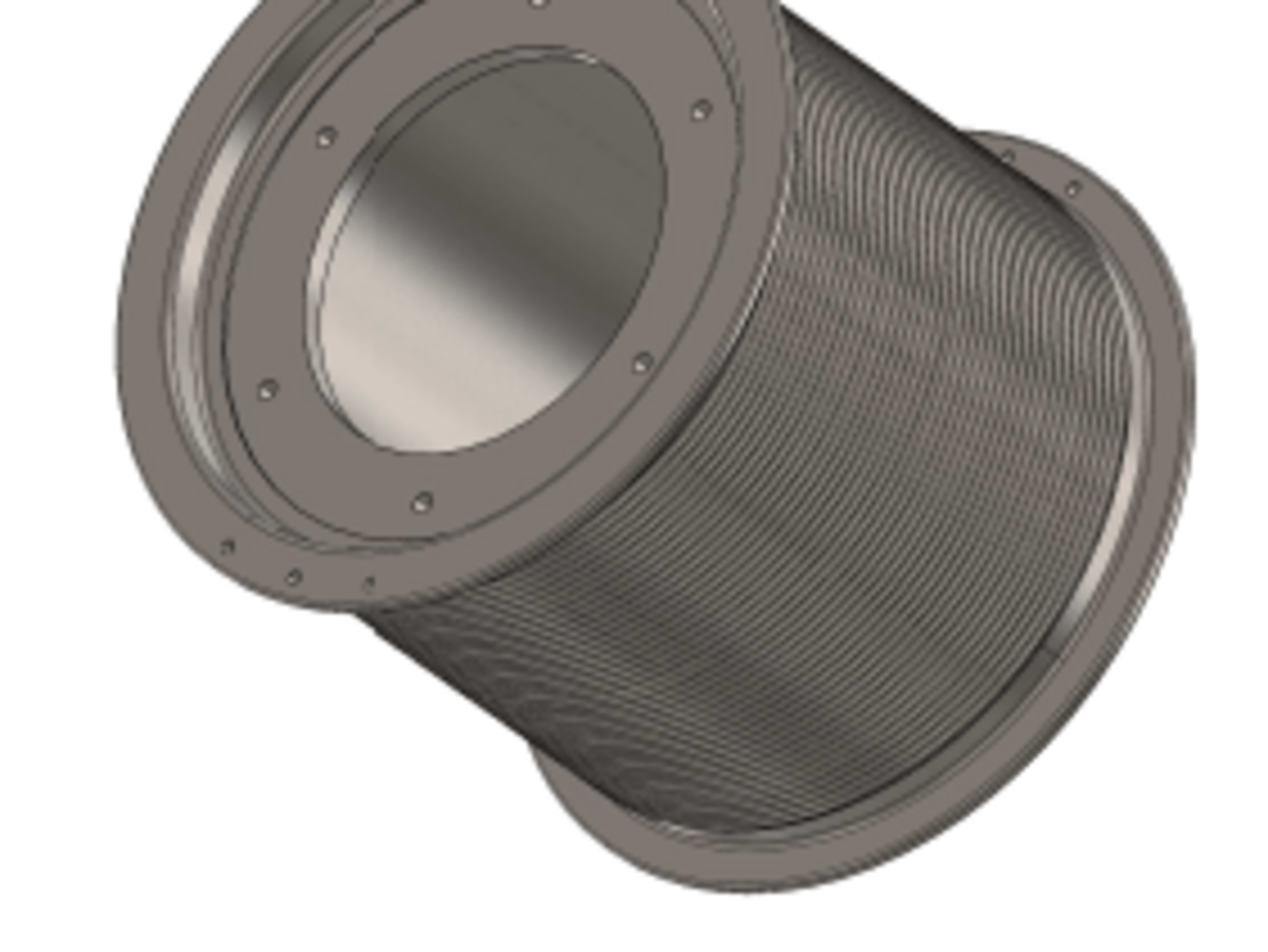 3D gerendertes Bild von einer Seiltrommel in der Baumaschinentechnik.