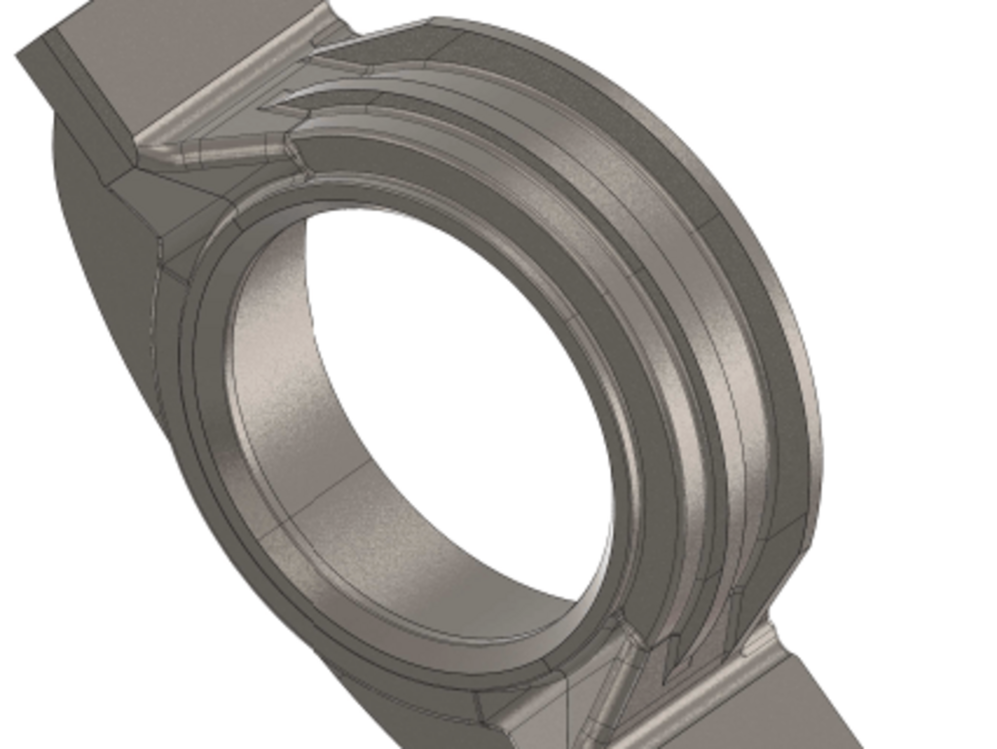 3D gerendertes Bild von einem Lagergehäuse in der Windkrafttechnik.