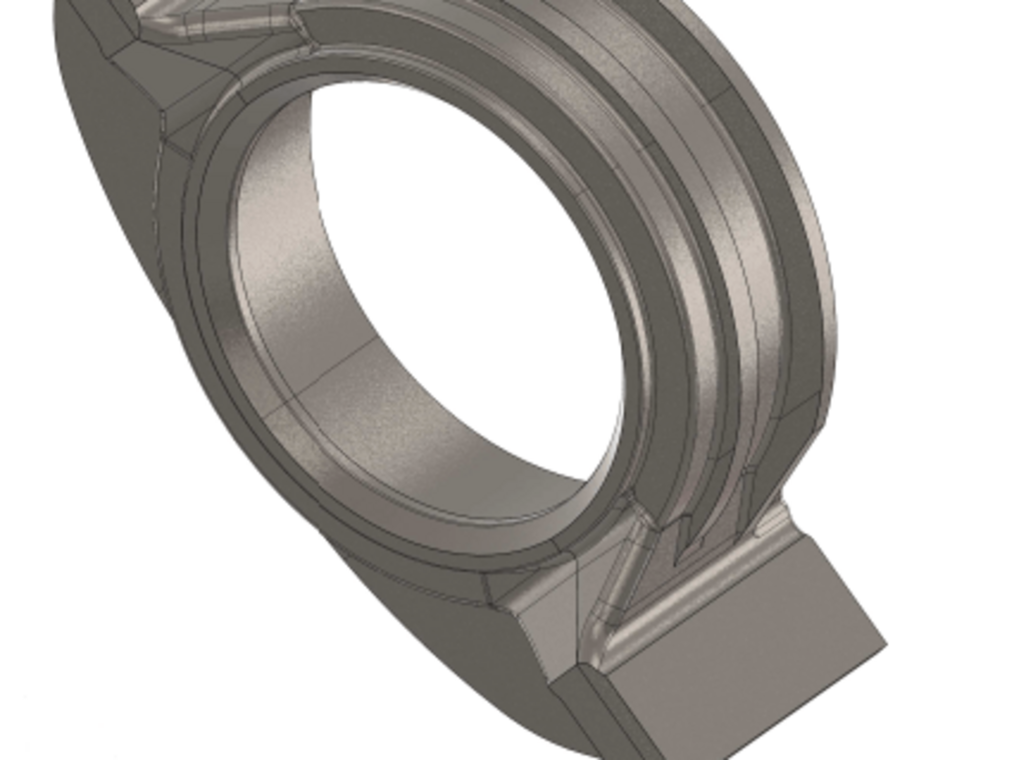 3D gerendertes Bild von einem Lagergehäuse in der Windkrafttechnik.