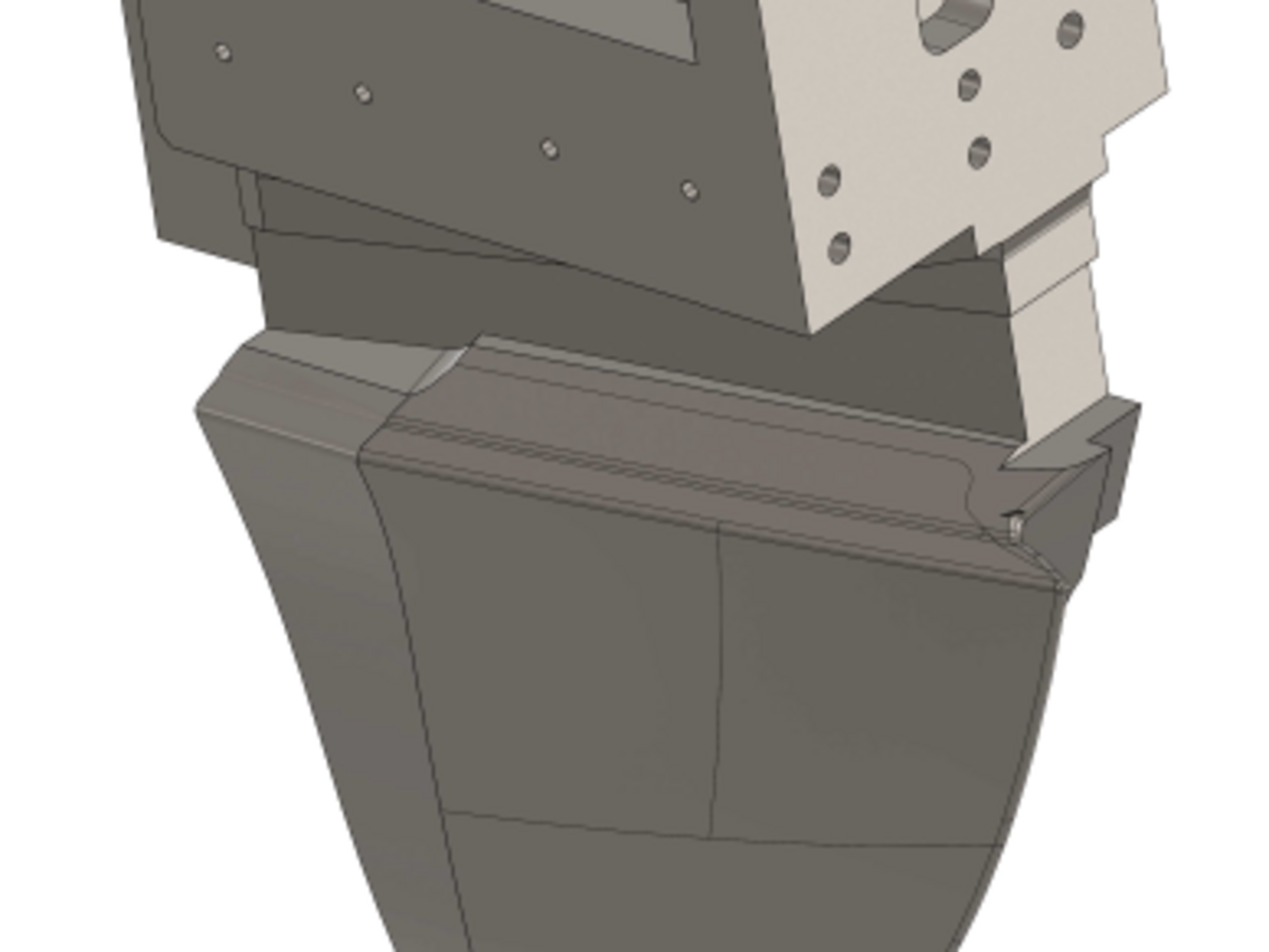 3D gerendertes Bild von einem Schieber in der Werkzeugtechnik.