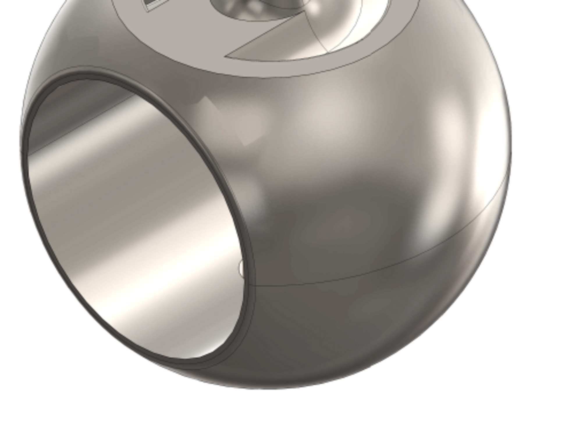 3D gerendertes Bild von einer Gelenkkugel in der Maschinenbautechnik.