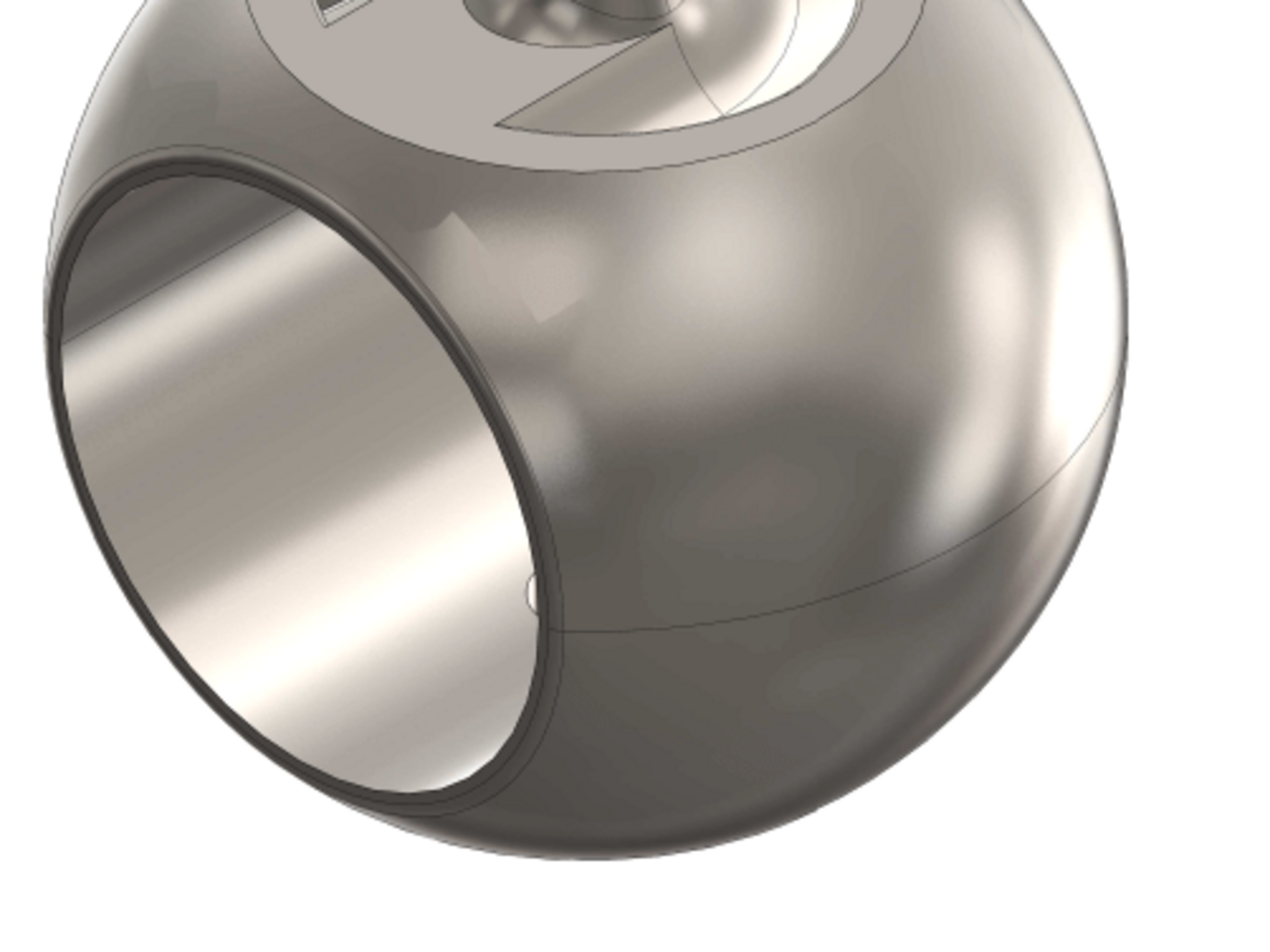 3D gerendertes Bild von einer Gelenkkugel in der Maschinenbautechnik.