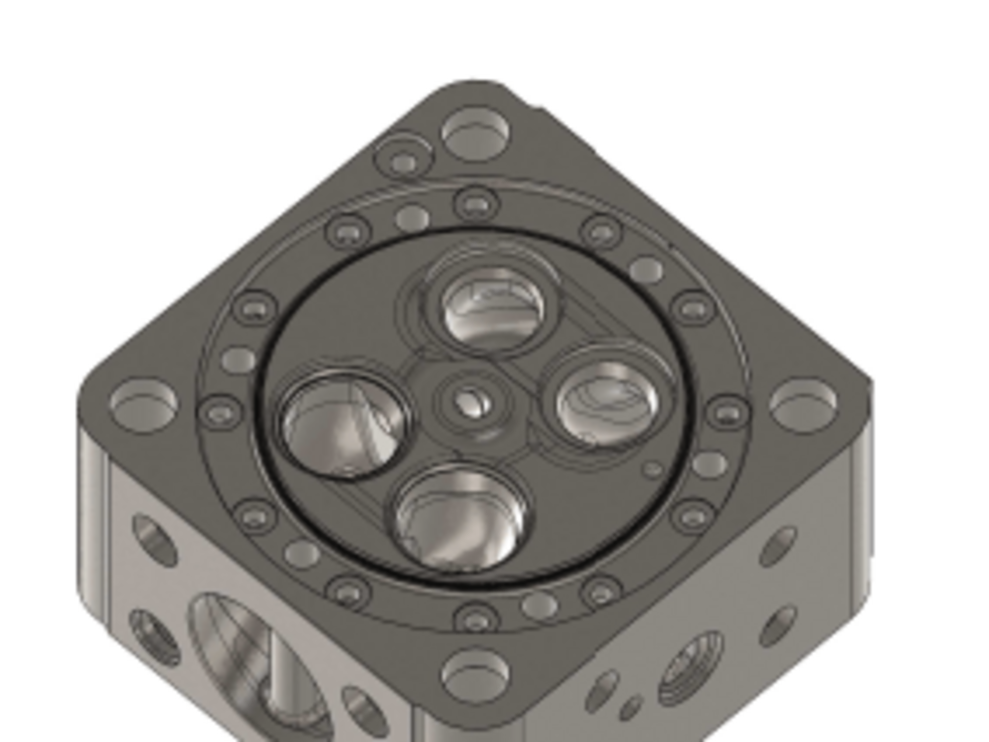 3D gerendertes Bild von einem Zylinderdeckel in der Motorentechnik.