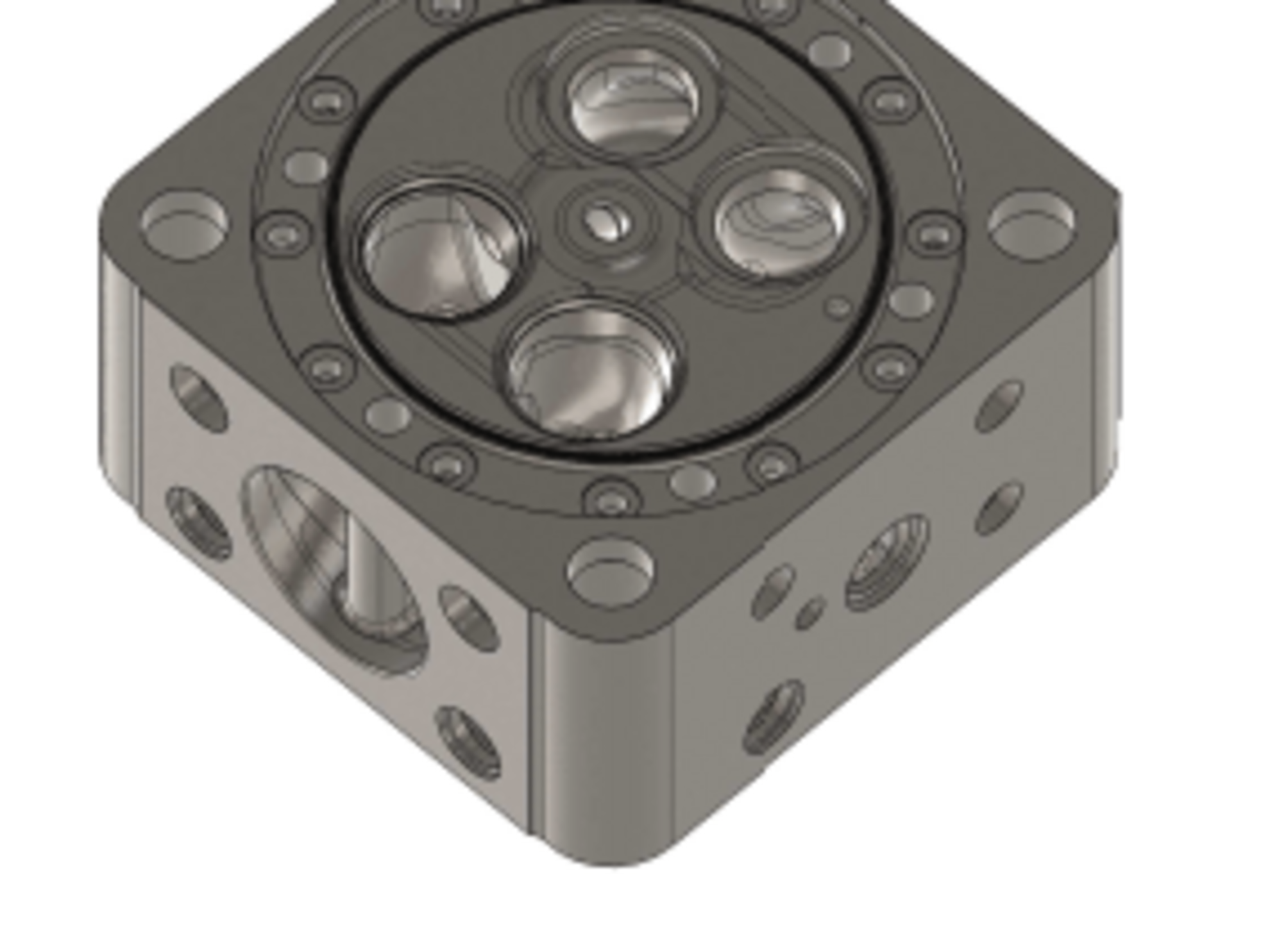 3D gerendertes Bild von einem Zylinderdeckel in der Motorentechnik.