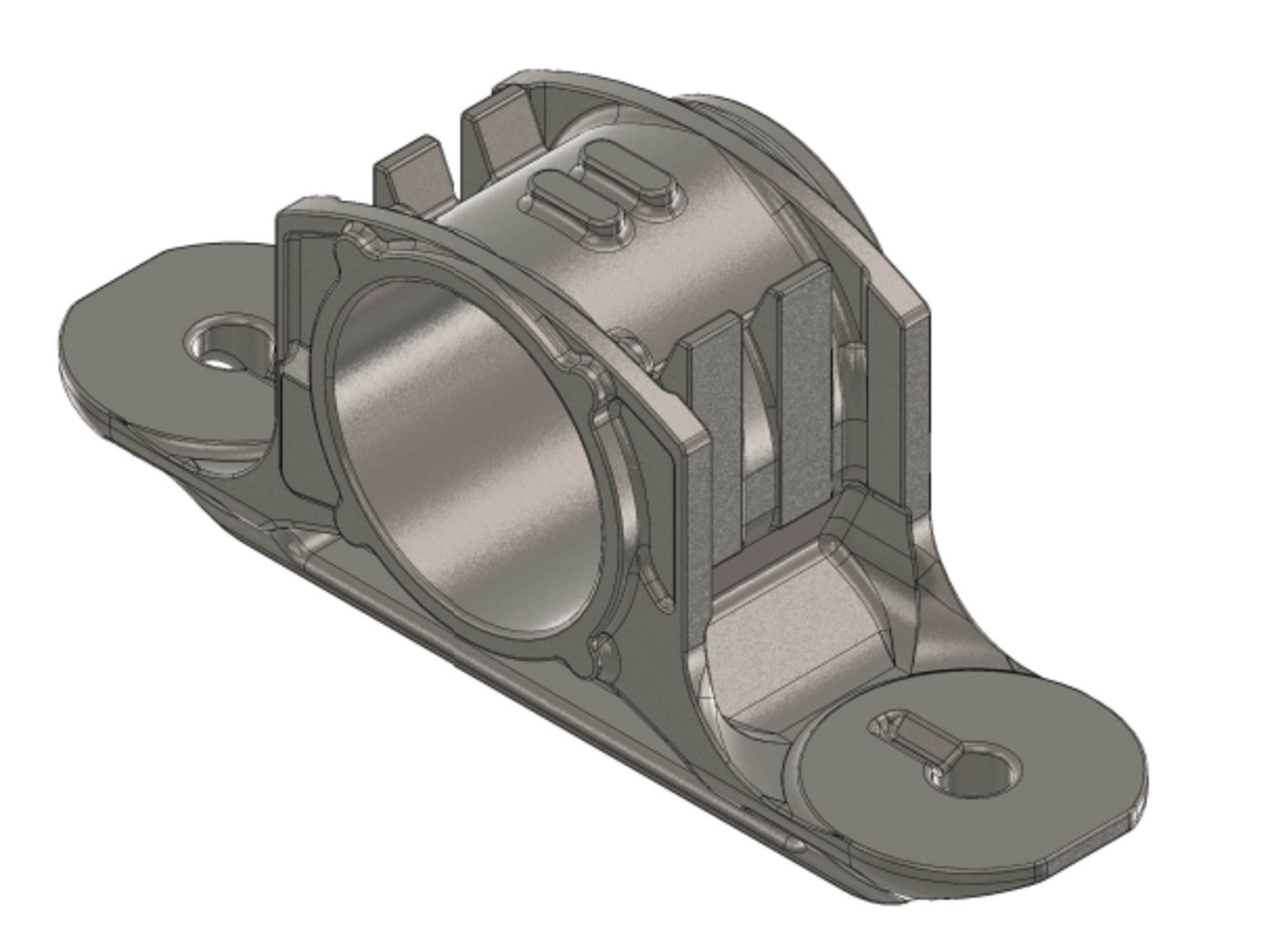 3D gerendertes Bild von einem Achslagergehäuse in der Bahntechnik.